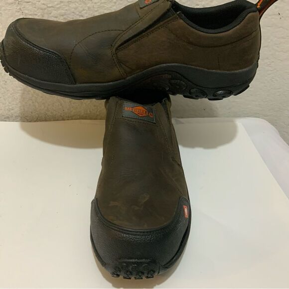 Merrell Men's Jungle Moc Espresso Composite Toe CSA Leather Slip-On Work Shoe - Picture 6 of 13